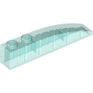 Lego kostka (kostička) 6x1 zakulacená nahoře, průhledná světle modrá (6032418, 6240378)